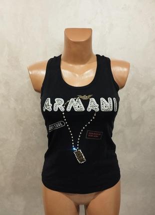 459. armani jeans майка топ 100% cotton, made in hong kong, размер м