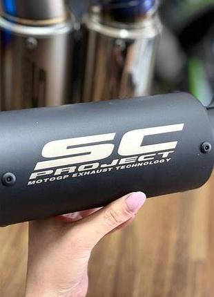 Вихлоп sc project, глушник на мотоцикл, прямоток sc, глушник на мото