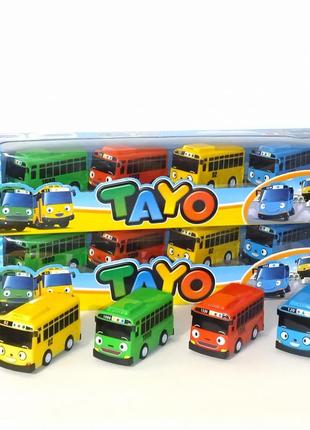 Набор автобусы "тайо" 4-штуки,инерционные.