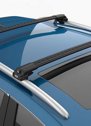 Багажник на крышу peugeot 4007 2007- на рейлинги черный turtle can otomotiv