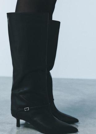 Сапоги на каблуке китен хилл с пряжкой6 фото