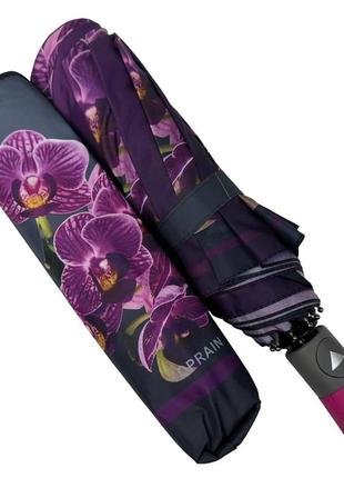 Жіноча складана парасолька напівавтомат toprain фіолетова (2000002744061)2 фото