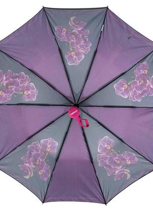 Жіноча складана парасолька напівавтомат toprain фіолетова (2000002744061)4 фото