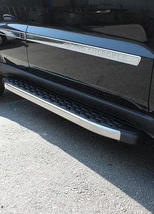 Боковые пороги jeep grand cherokee wk2 2010- blackline (2 шт., алюминий) erkul