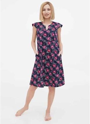 Сукня р.52 жіноча бавовна 100% 040130070_синьо-бордовий трикомир україна тм трикомир  7копійок