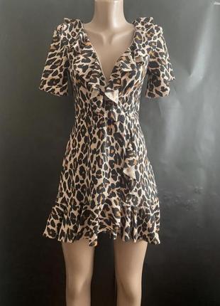 Леопардовое платье трендовое платье1 фото