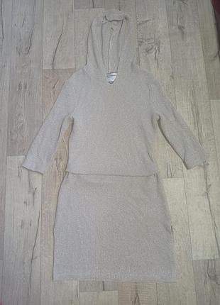 Платье туника с люрексом с капюшоном carlo comberti collection