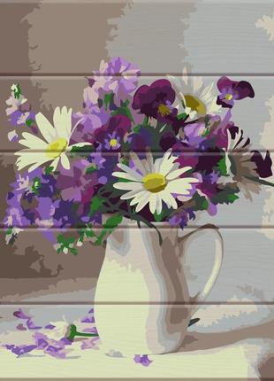 Картина за номерами на дереві "квіті в глічу" artststtory 30х40 см різнокольоровий cl0041051