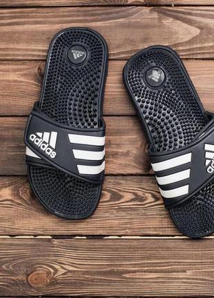 Шлепки adidas massage black сланцы сланці капці адідас