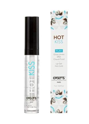 Стимулирующий блеск для губ exsens coconut hot kiss 15мл, согревает и охлаждает
