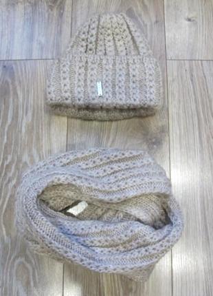 Набор женский -lavisio-шапка и снуд теплый на флисе + подарок
