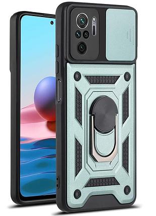 Чохол fiji camera defence для xiaomi redmi note 10 pro бампер із захистом камери та підставкою green