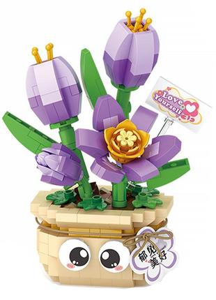 3d конструктор набор строительных блоков loz 8842 тюльпан 430 деталей пластиковый