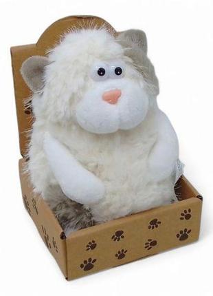 Мягкая игрушка "кот кругляш", (13 см), белый
