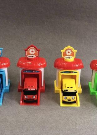 Игровой набор 4 автобуса. автобусы с глазами. игрушечный автобус тайо2 фото