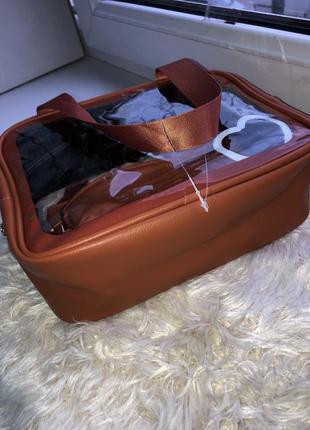 Набір косметичок 3 шт штук косметичка прозора велика містка з ручками з екошкіри штучної шкіри сумка для косметики6 фото