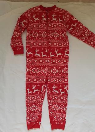 Флисовый новогодний слип, пижама george на 5-6 лет.