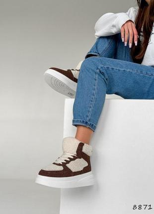 8871 кросівки високі, хайтопи на хутрі, черевики зимові8 фото
