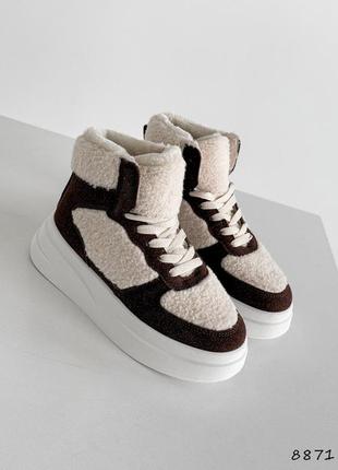 8871 кросівки високі, хайтопи на хутрі, черевики зимові
