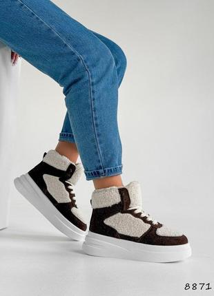 8871 кросівки високі, хайтопи на хутрі, черевики зимові5 фото