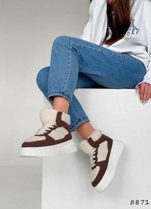 8871 кросівки високі, хайтопи на хутрі, черевики зимові6 фото