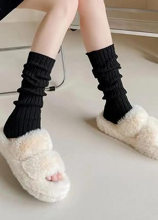 Гетри в рубчик теплі one size чорні podarkus аксесуари bk354-b