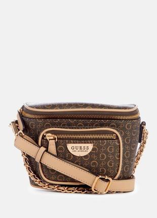 Сумка кросс-боди через плечо женская guess juneberry zip коричневая