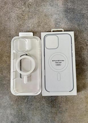 Прозрачный чехол apple clear case magsafe + animation для iphone 16 pro max для айфон / анимация