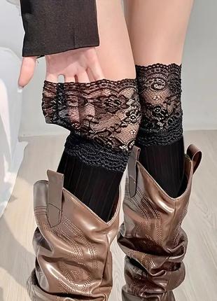 Гольфи ажурні теплі чорні podarkus аксесуари bk353-b