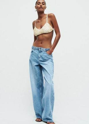 Джинсы wide leg высокая посадка