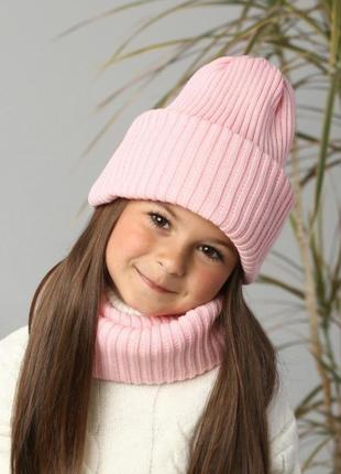Шапка детская, шапка женская, family look 
комплект шапка хомут