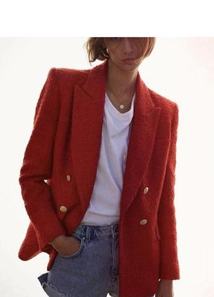 Твидовый пиджак zara3 фото