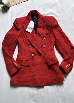 Твидовый пиджак zara4 фото