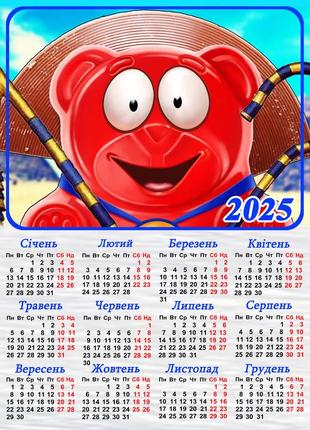 Календарь на магните 2025 с медведем 03