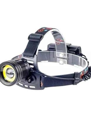 Ліхтар налобний xq-172-t6+cob 2x18650 zoom зу microusb box