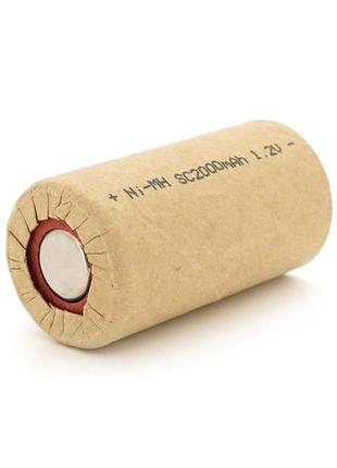 Акумуляторна батарея для шурупокрута ni-cd sc2000mah 1.2v, 10c, 23x43 mm