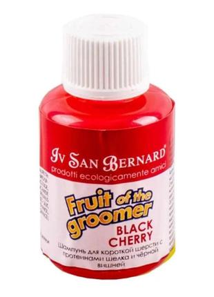 Шампунь iv san bernard black cherry для короткої шерсті з протеїнами шовку та чорною вишнею 30 мл