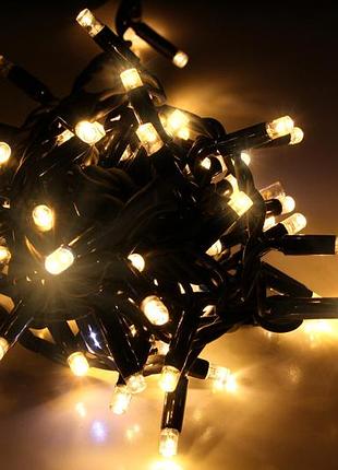 Гірлянда rd-7065 300led вулиця дрот-чорний колір ламп-теплий (30)