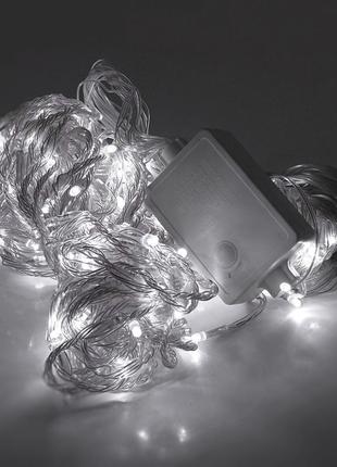 Гирлянды 330led водопад (white), 8 режимов, 3*2метра, прозрачная изоляция, box