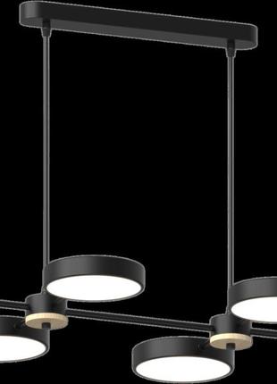 Люстра підвісна світлодіодна sirius b x13284/6 bk+wood чорна