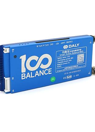 Universal bms smart плата daly lifepo4 4-8s 80a з bluetooth + can + активний балансир 1a