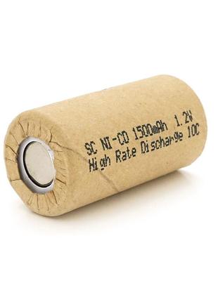 Акумуляторна батарея для шурупокрута ni-cd sc1500mah 1.2v, 10c, 23x43 mm