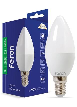 Світлодіодна лампа feron lb-737 6w e14 2700 k
