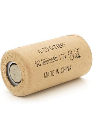 Акумуляторна батарея для шурупокрута yt-2000, ni-cd sc2000mah 1.2v, 10c, 23x43 mm