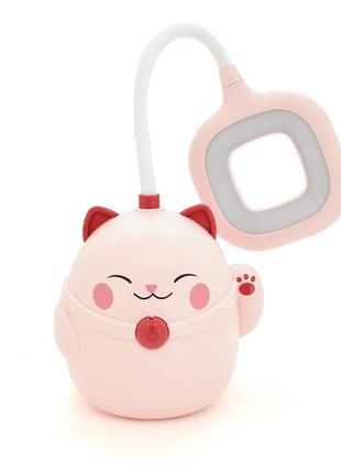 Гнучка настільна лампа pink cat з органайзером сs-290-3, 2 режими, 4,2v 600mah. 3 години роботи, 42 см, 200 г,