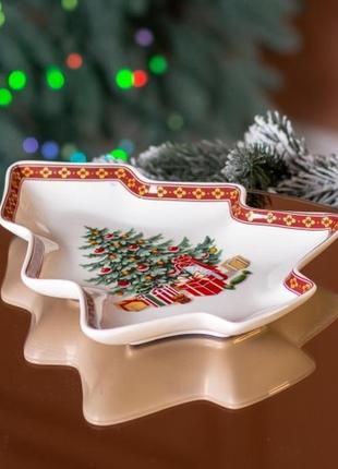 Салатниця christmas новорічна святкова фігурна 14,5*12 см6 фото