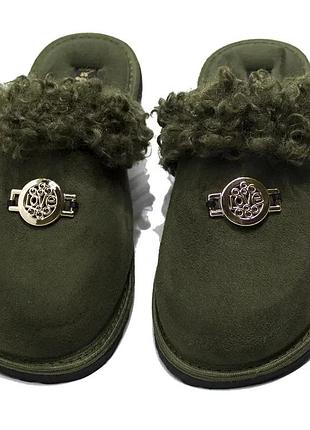 Теплі тапочки жіночі домашні жіночі тапочки теплі зимові love хакі 37