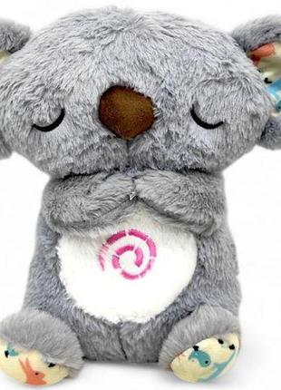 Нічник "дихаюча коала" (25 см), в пакеті, сіра