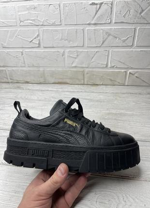 Круті шкіряні кросівки puma на платформі2 фото
