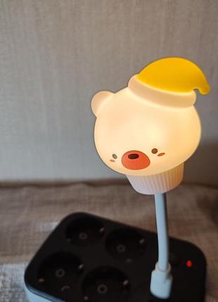 Светодиодный детский usb-ночник мультяшная ночная лампа мишка.2 фото